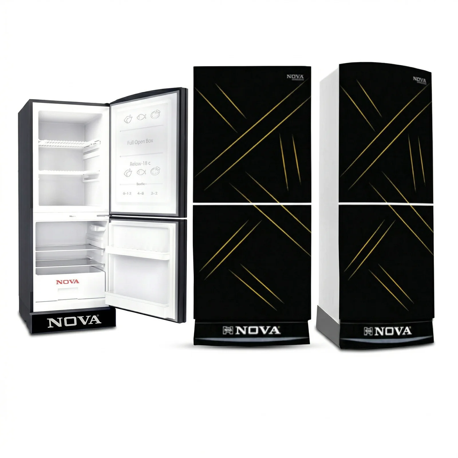 NOVA Glass Door Refrigerator 185L, NV-602