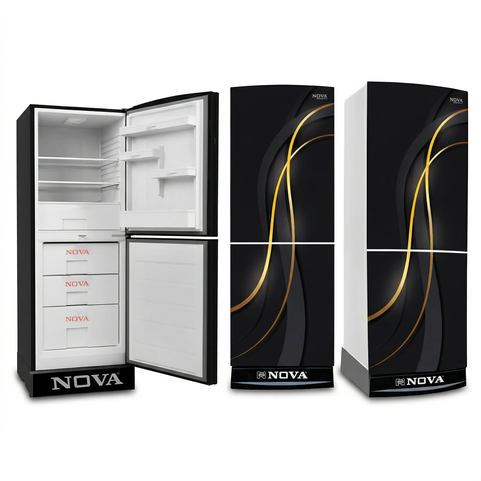 NOVA Glass Door Refrigerator 220L, NV-604