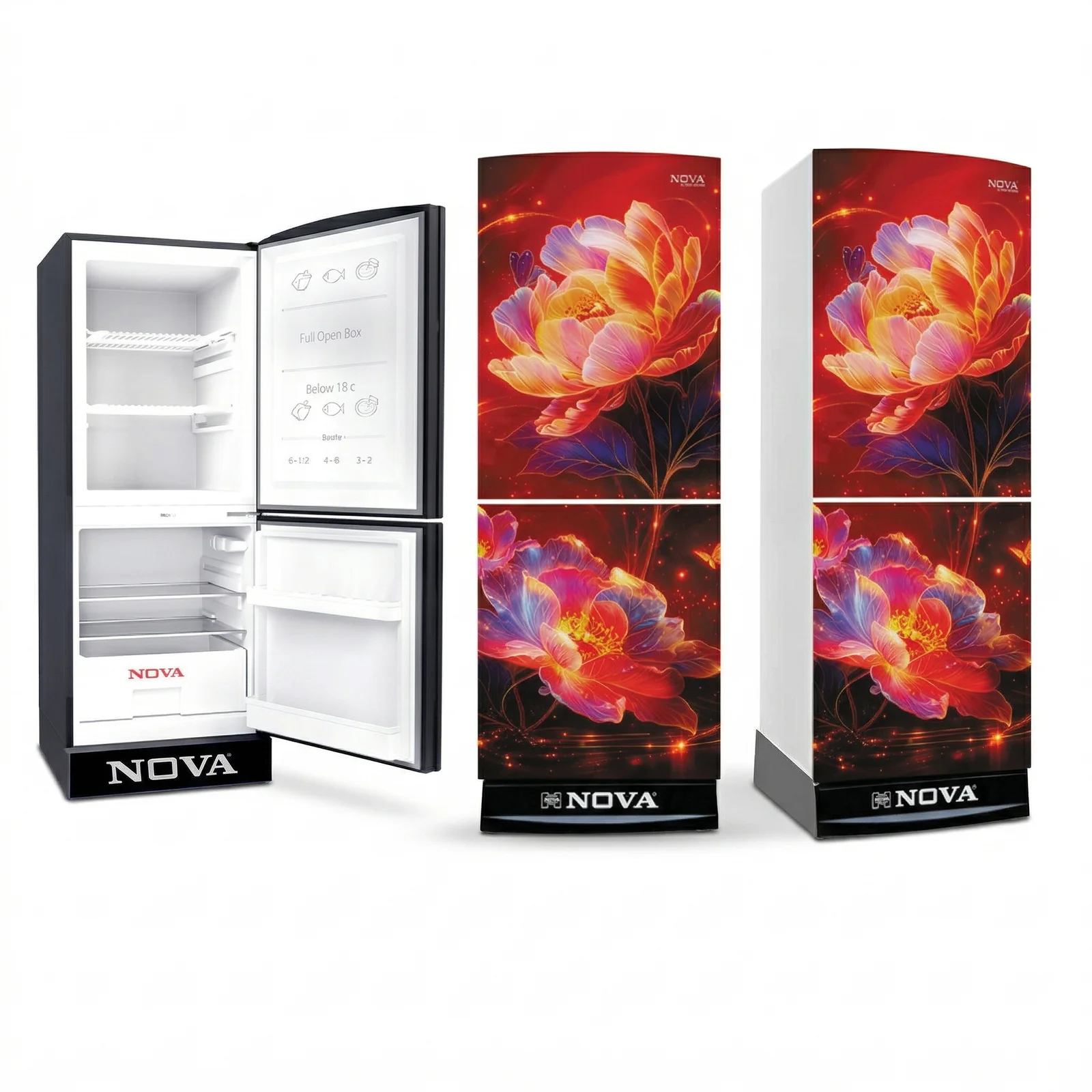 NOVA Glass Door Refrigerator 255L, NV-605