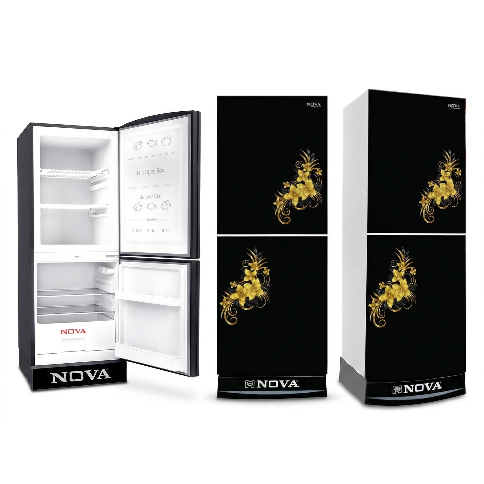 NOVA Glass Door Refrigerator 340L, NV-607