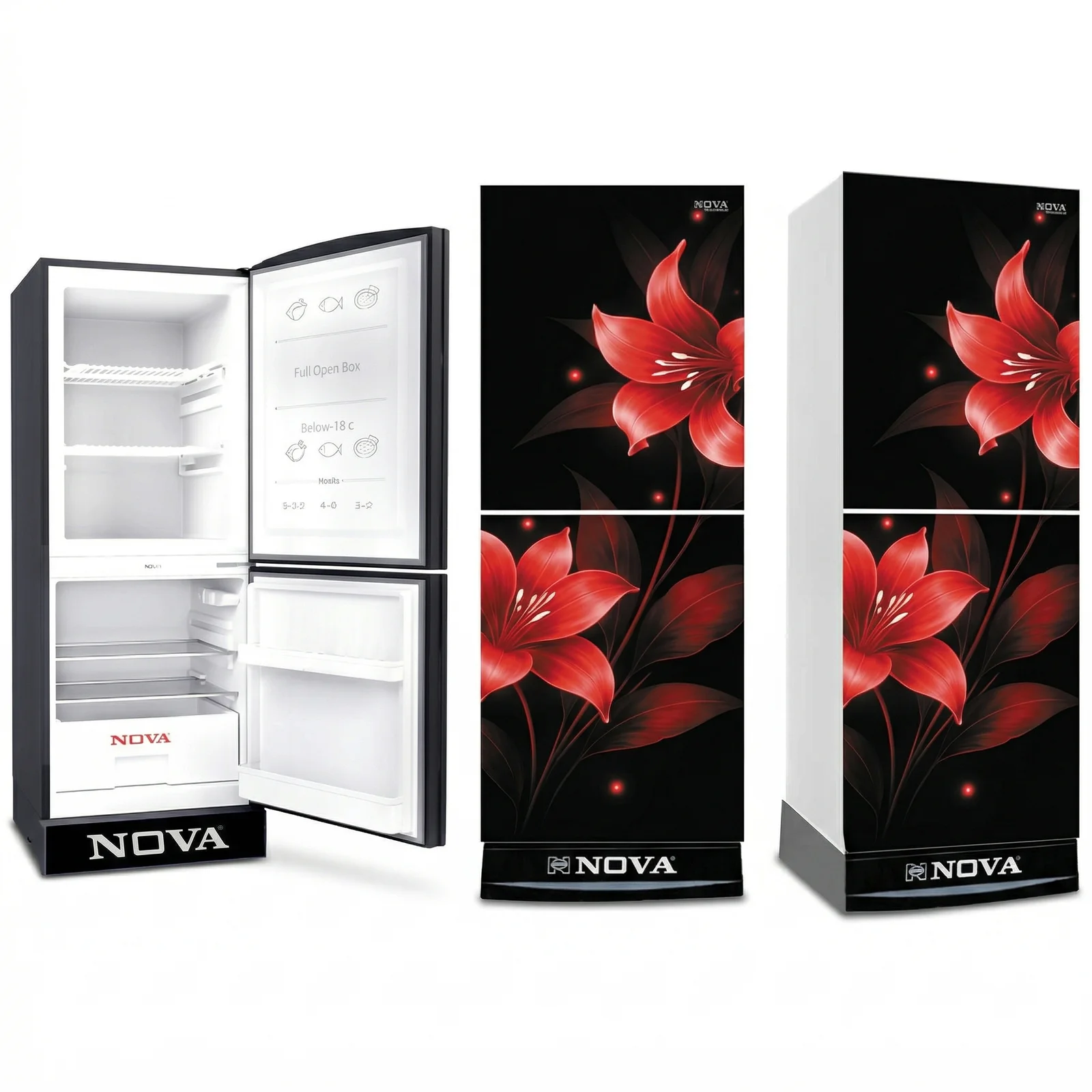 NOVA Glass Door Refrigerator 340L, NV-608